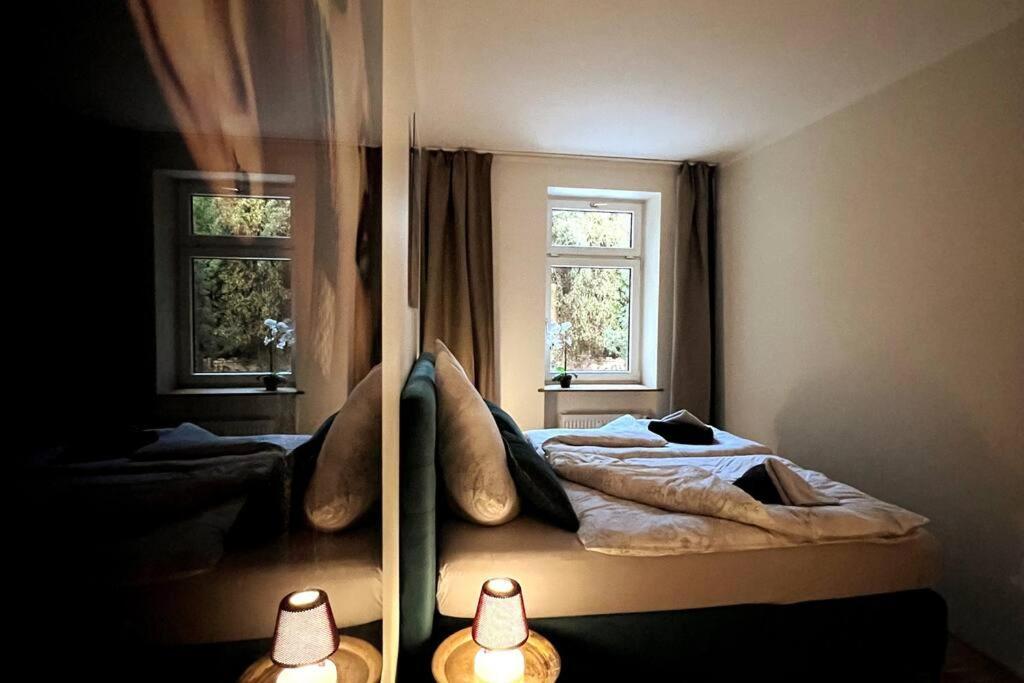 Soul-Apartment Terrasse Privat-Parkplatz Boxspringbett 55Zoll Tv Wlan Leipzig Exterior photo